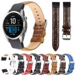20-mm-Uhrenarmband aus echtem Leder mit Bambusverbindungsstruktur, For Garmin Fenix 7S – Bild 2
