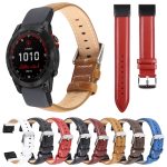 22-mm-Uhrenarmband aus echtem Leder mit Bambusgelenkstruktur, For Garmin Fenix 7 – Bild 2