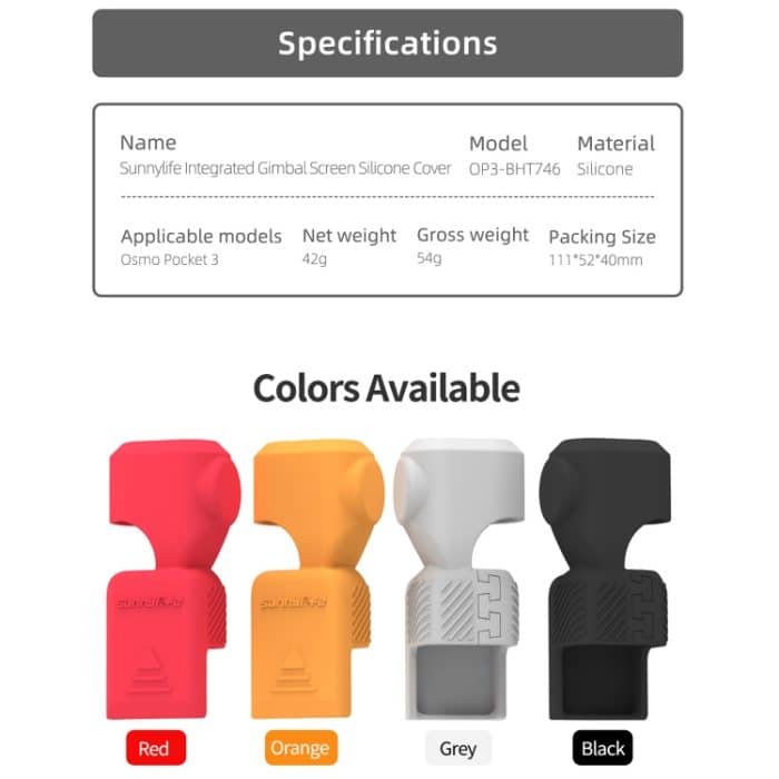 Sunnylife OP3-BHT746 Silikon-Schutzhülle, For DJI Osmo Pocket 3 – Bild 3
