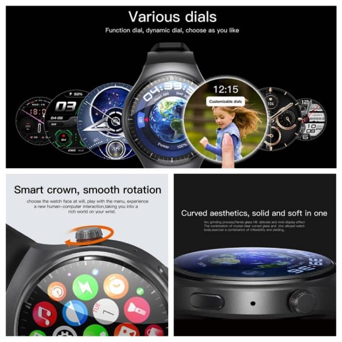 UNIWA DM80 1,43 Zoll IP67 Wasserdichte Android 8.1 Smartwatch, unterstützt 4G-Netzwerk / WiFi / GPS / NFC – Bild 6