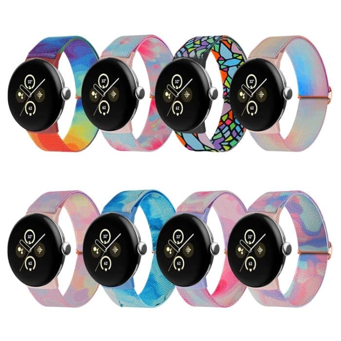 Bemaltes buntes Nylon-Uhrenarmband, For Google Pixel Watch 2 / Pixel Watch – Bild 3