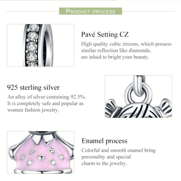 S925 Sterling Silber Sweet Companion Perlen DIY Armband Halskette Zubehör – Bild 5