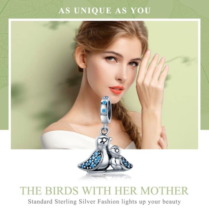 S925 Silber eingelegt Blue Gem Bird Armband Zubehör – Bild 3