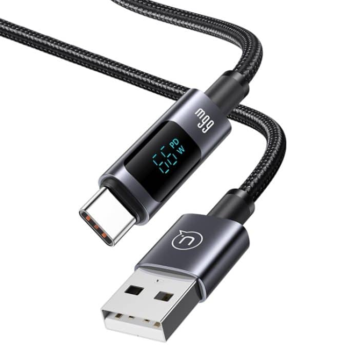 USAMS US-SJ673 USB-auf-Typ-C-6A-Schnelllade-Digitalanzeige-Datenkabel, Länge: 1,2 m – Bild 1
