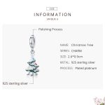 S925 Sterling Silber Anhänger platiniert Weihnachtsbaum Perlen DIY Armband Halskette Zubehör – Bild 6