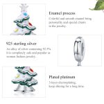 S925 Sterling Silber Anhänger platiniert Weihnachtsbaum Perlen DIY Armband Halskette Zubehör – Bild 7