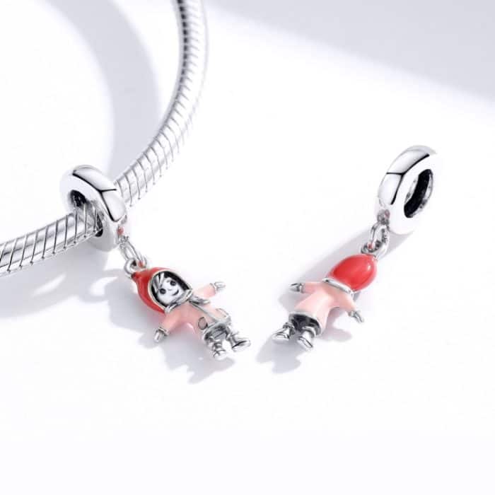 S925 Sterling Silber Anhänger Sunshine Girl Perlen DIY Armband Halskette Zubehör – Bild 3