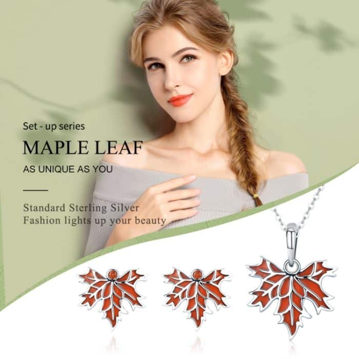 S925 Sterling Silber Spätherbst Ahornblatt Zubehör Perlen Armband Zubehör – Bild 6