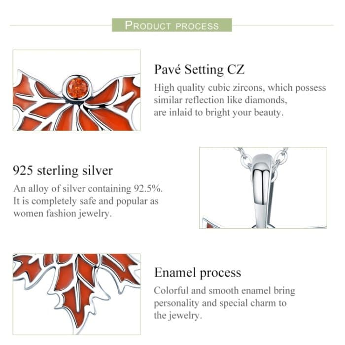 S925 Sterling Silber Spätherbst Ahornblatt Zubehör Perlen Armband Zubehör – Bild 7