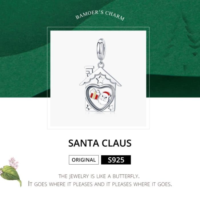 S925 Sterling Silber Anhänger platiniert Santa Beads DIY Armband Halskette Zubehör – Bild 5