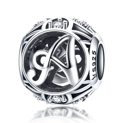 S925 Sterling Silber 26 englische Buchstabenperlen DIY Armband Halskette Zubehör