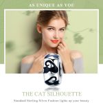 S925 Sterling Silber Katze Silhouette Anhänger Perlen DIY Armband Halskette Zubehör – Bild 3