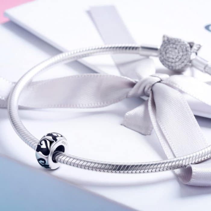 S925 Sterling Silber Katze Silhouette Anhänger Perlen DIY Armband Halskette Zubehör – Bild 7