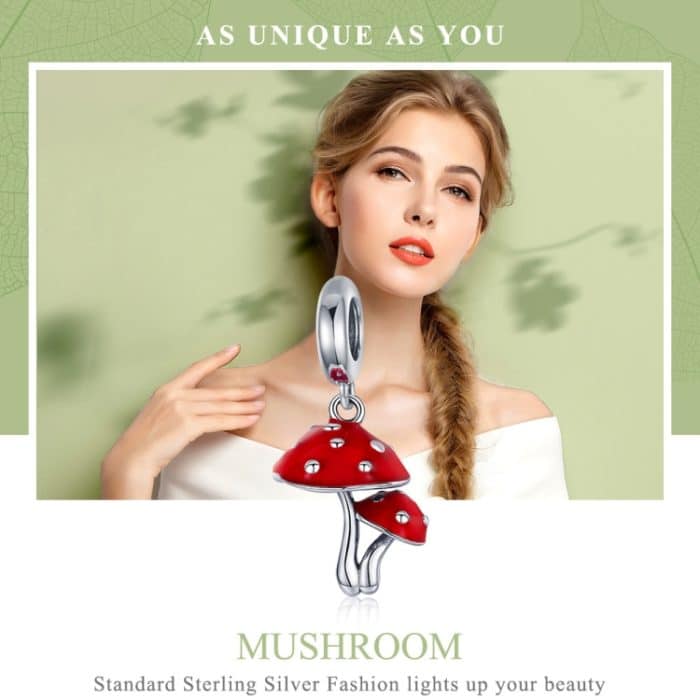 S925 Silber Kleiner Pilz DIY Armband Zubehör – Bild 3