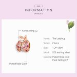 S925 Sterling Silber Marienkäfer Zirkon Perlen DIY Armband Halskette Zubehör – Bild 5