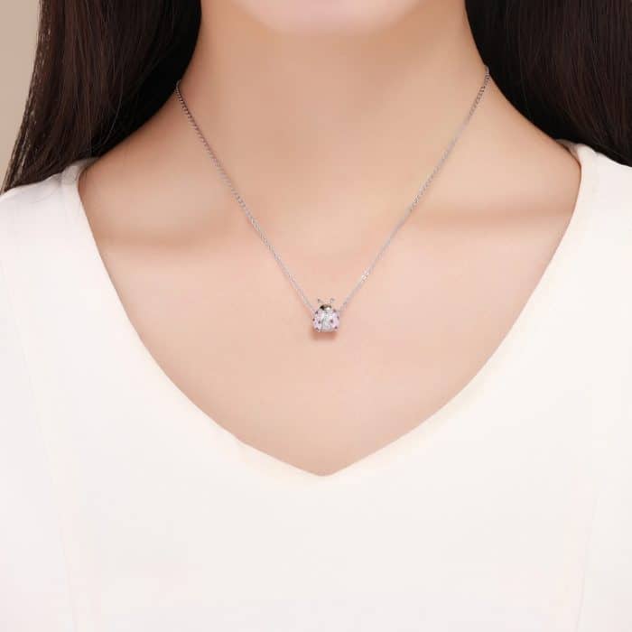 S925 Sterling Silber Marienkäfer Zirkon Perlen DIY Armband Halskette Zubehör – Bild 8