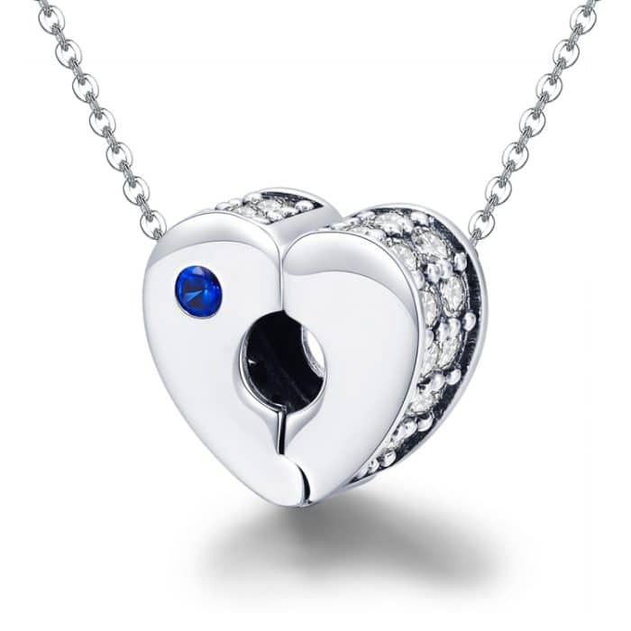 S925 Sterling Silber Herzförmige Positionierungsschnalle Perlen DIY Armband Halskette Zubehör – Bild 5