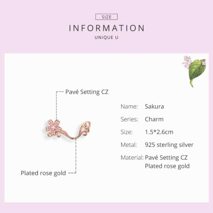 S925 Sterling Silber Schöne Blumen DIY Armband Zubehör – Bild 5