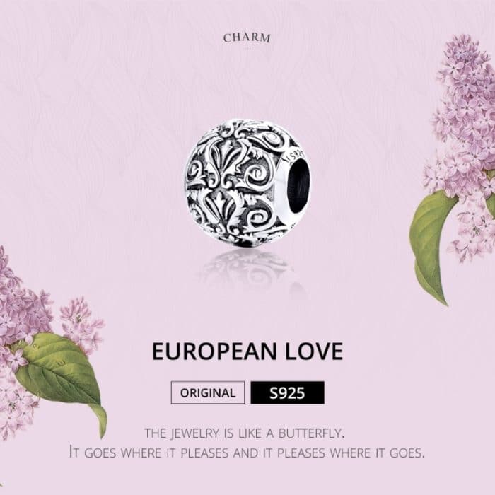 S925 Sterling Silber Retro Blume Textur Perlen DIY Armband Halskette Zubehör – Bild 3