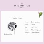 S925 Sterling Silber Retro Blume Textur Perlen DIY Armband Halskette Zubehör – Bild 4
