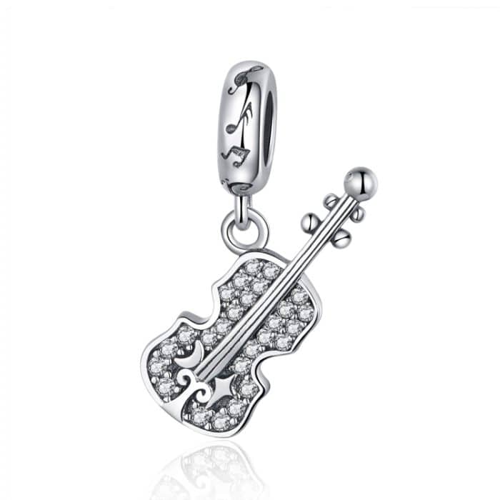 S925 Pure Silver Violine mit Zirkon DIY Anhänger Zubehör – Bild 1