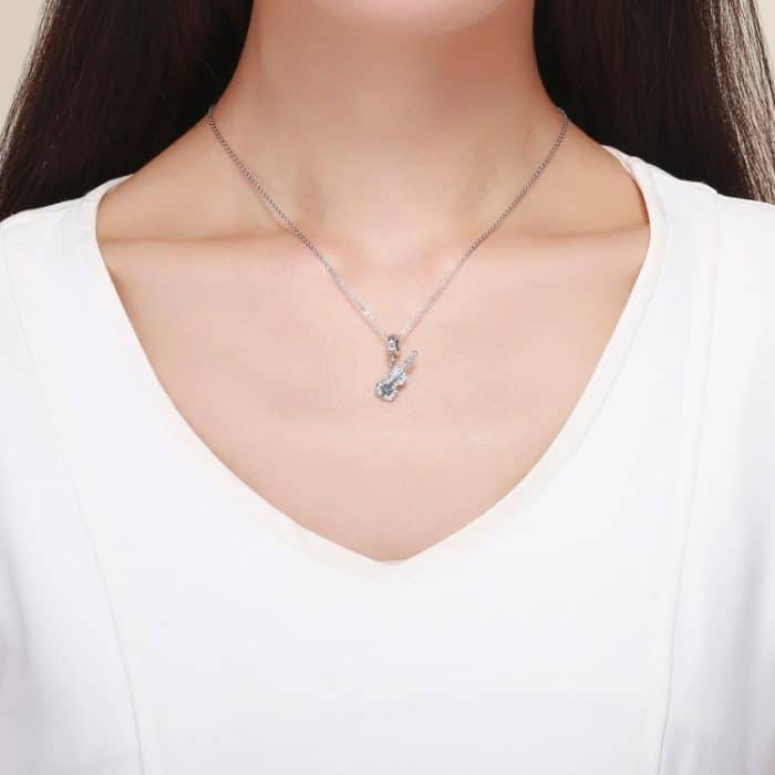 S925 Pure Silver Violine mit Zirkon DIY Anhänger Zubehör – Bild 7