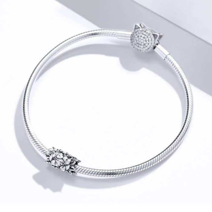 S925 Sterling Silber Blumen Perlen DIY Armband Halskette Zubehör – Bild 7
