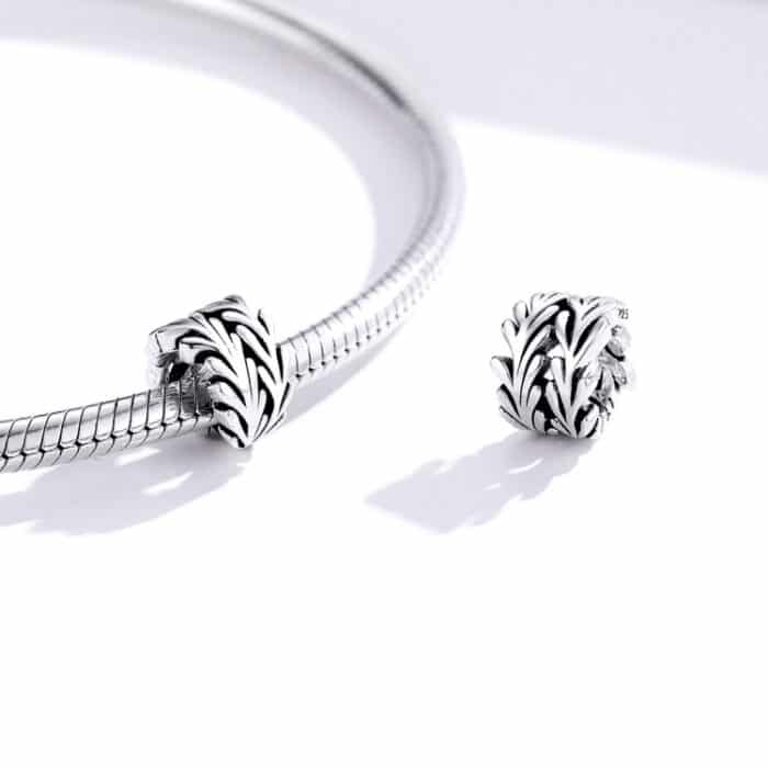 S925 Sterling Silber Einfache Algen Perlen DIY Armband Halskette Zubehör – Bild 6
