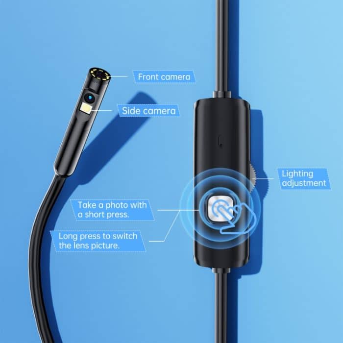 AN112 8 mm Doppellinsen HD-Industrie-Endoskop, unterstützt Mobiltelefon-Direktverbindung, 1m Soft Tube, 2m Soft Tube, 3.5m Soft Tube, 5m Soft Tube, 10m Soft Tube – Bild 7