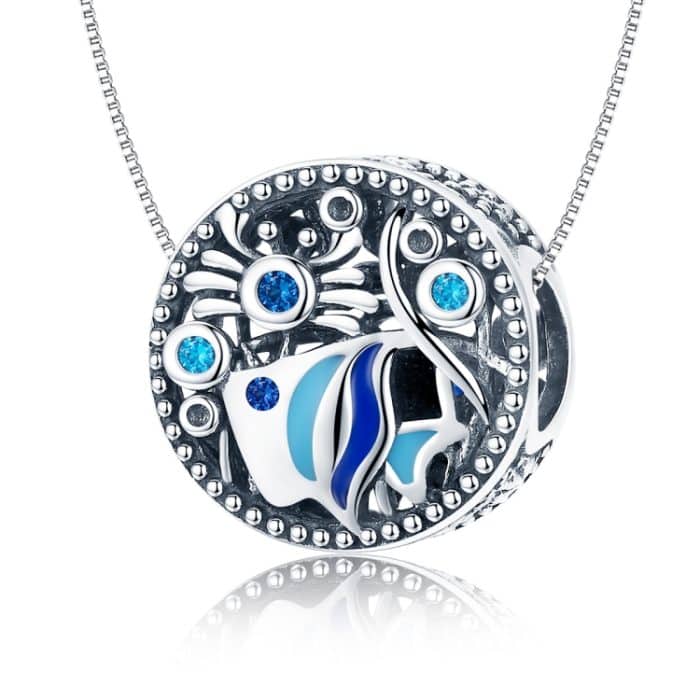 S925 Sterling Silber Unterwasserwelt Fischkrabben Perlen DIY Armband Halskette Zubehör – Bild 5