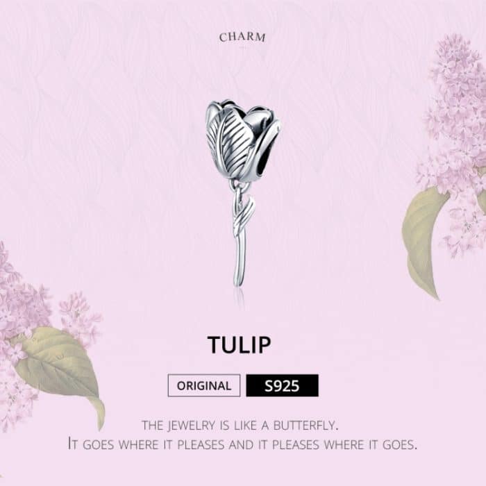 S925 Sterling Silber Tulpenperlen DIY Armband Halskette Zubehör – Bild 3