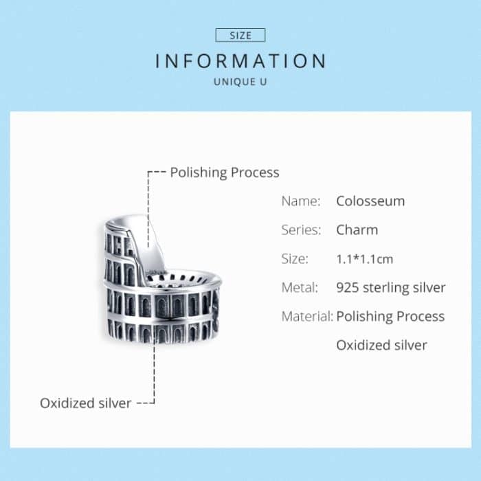 S925 Sterling Silber Kolosseum Perlen DIY Armband Halskette Zubehör – Bild 4