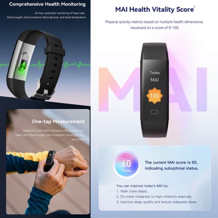 S5-4 Smart Armband IP68 Wasserdichte Herzfrequenz Sport Fitness Tracker Smart Watch – Bild 3