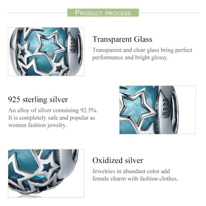 S925 Sterling Silber Bright Starry Sky Perlen DIY Armband Halskette Zubehör – Bild 4