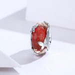 S925 Sterling Silber Anhänger rot glasierte Perle Schmetterlingsperlen DIY Armband Halskette Zubehör – Bild 2
