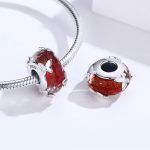 S925 Sterling Silber Anhänger rot glasierte Perle Schmetterlingsperlen DIY Armband Halskette Zubehör – Bild 3