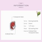 S925 Sterling Silber Anhänger rot glasierte Perle Schmetterlingsperlen DIY Armband Halskette Zubehör – Bild 6