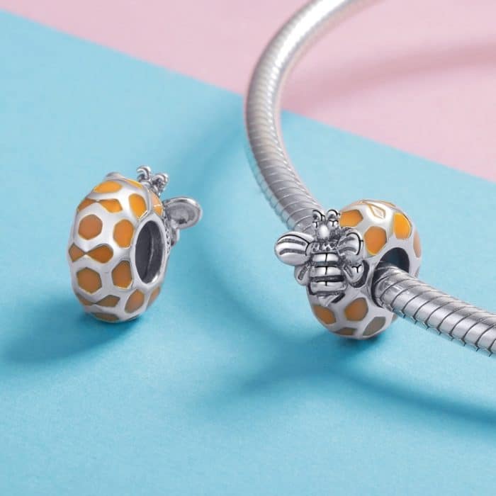 S925 Sterling Silber Bienenperlen DIY Armband Halskette Zubehör – Bild 6