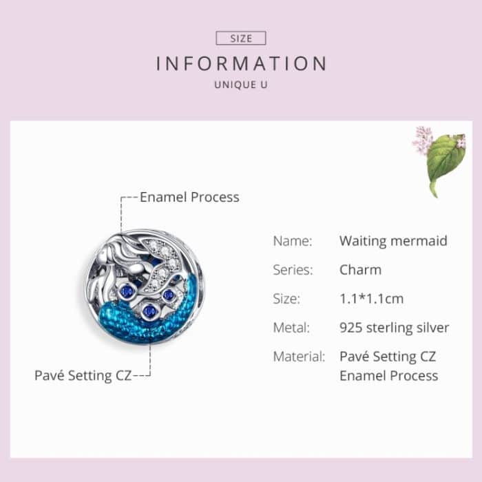 S925 Sterling Silber Meerjungfrau Perlen DIY Armband Halskette Zubehör – Bild 5