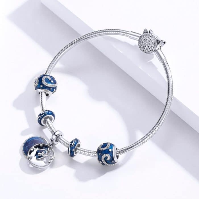 S925 Sterling Silber Sternenhimmel Anhänger DIY Armband Halskette Zubehör – Bild 8