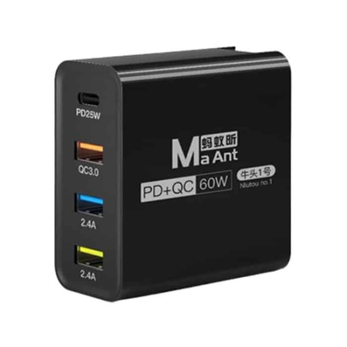 Ma-Ant 60 W USB-C/Typ-C+3 USB-Schnellladegerät mit mehreren Anschlüssen – Bild 1
