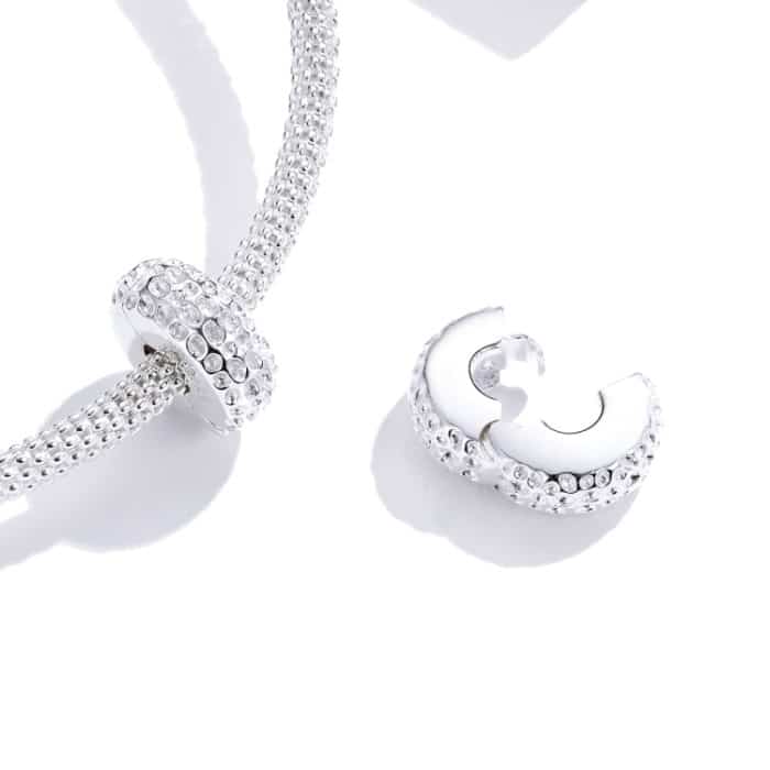 S925 Sterling Silber Anhänger Einfache Textur Positionierung Schnalle Perlen DIY Armband Halskette Zubehör – Bild 3