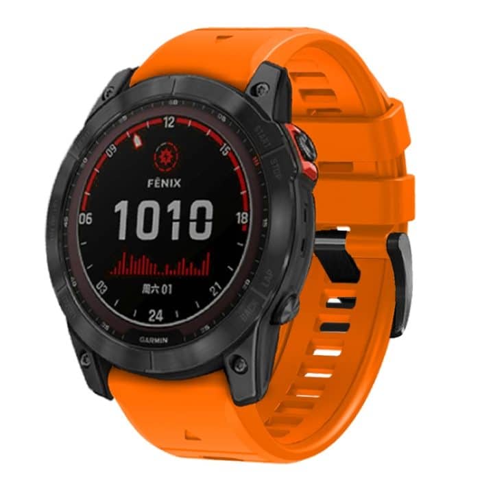 26 mm einfarbiges Silikon-Schnellverschluss-Uhrenarmband mit Stahlschnalle, For Garmin Fenix 7X – Bild 1