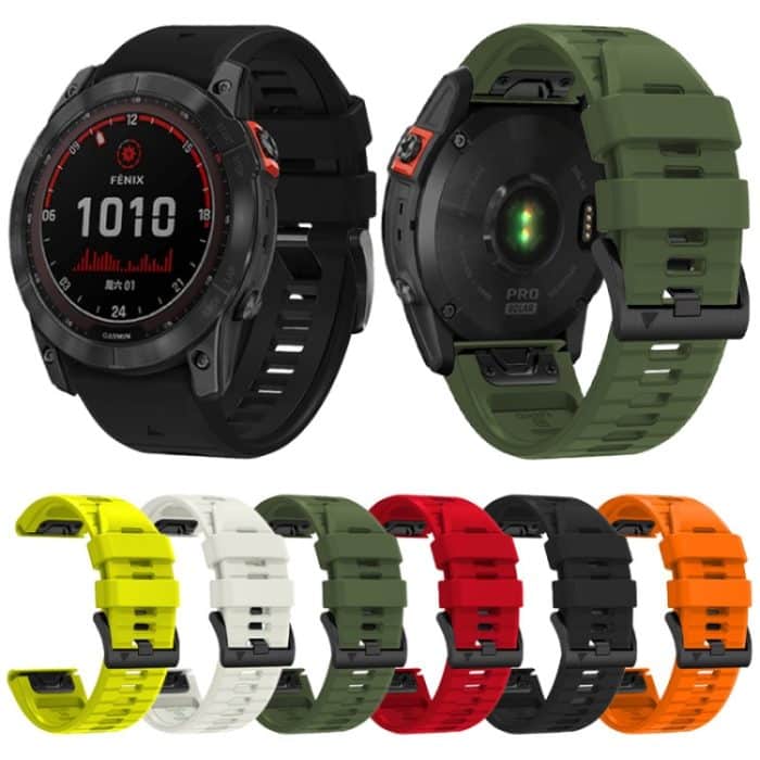 26 mm einfarbiges Silikon-Schnellverschluss-Uhrenarmband mit Stahlschnalle, For Garmin Fenix 7X – Bild 2