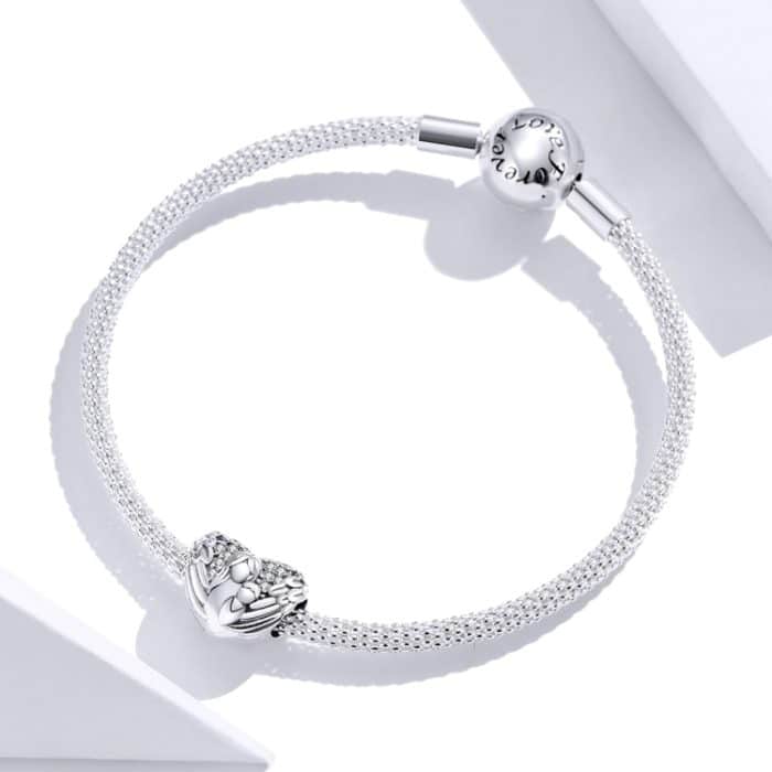 S925 Sterling Silber Anhänger Mutterliebe Relief Perlen DIY Armband Halskette Zubehör – Bild 3