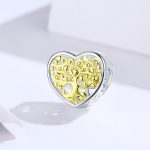 Life Tree DIY Armband Zubehör S925 Pure Silver Herzförmige Gold Hollow Silver Beads – Bild 3