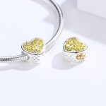 Life Tree DIY Armband Zubehör S925 Pure Silver Herzförmige Gold Hollow Silver Beads – Bild 4