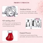 S925 Sterling Silber Anhänger zu Mama Perlen DIY Armband Halskette Zubehör – Bild 6