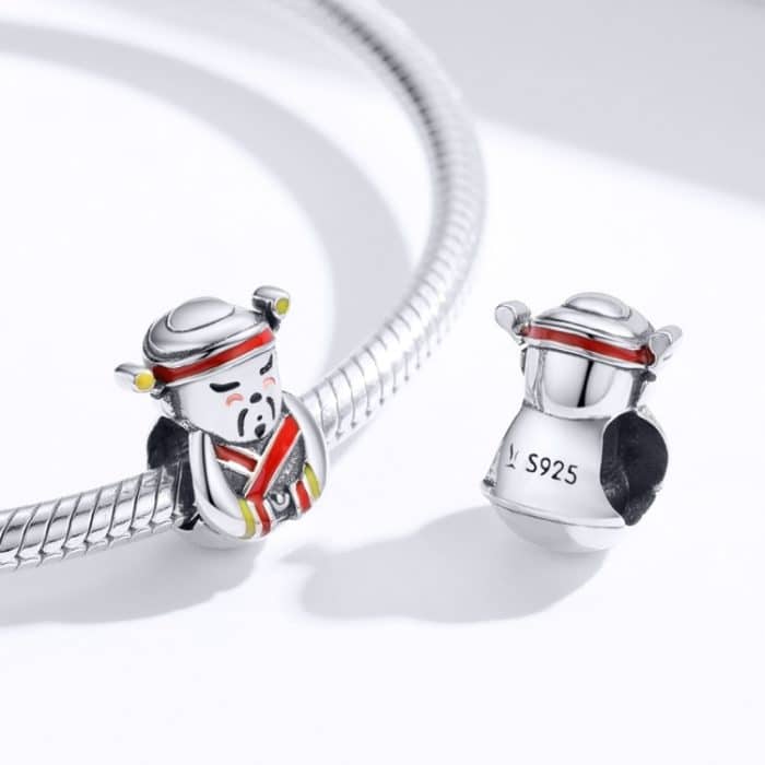 Reines Silber S925 Frühlingsfest Gott des Reichtums Perlen DIY Armband Zubehör Silber Perlen – Bild 3