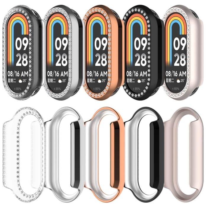 Diamond Half Pack Hollow PC-Uhrenschutzhülle, For Xiaomi Mi Band 8 / 9 Ceramic / 10 Ceramic – Bild 4